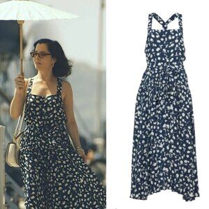 Rachel Comey Daje Dress Navy M Parker Posey White Lotus